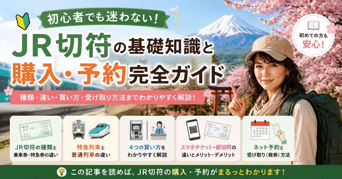 初心者でも迷わない！JR切符の基礎知識と購入・予約完全ガイド