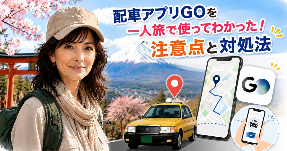 配車アプリGOを一人旅で使ってわかった！注意点と対処法