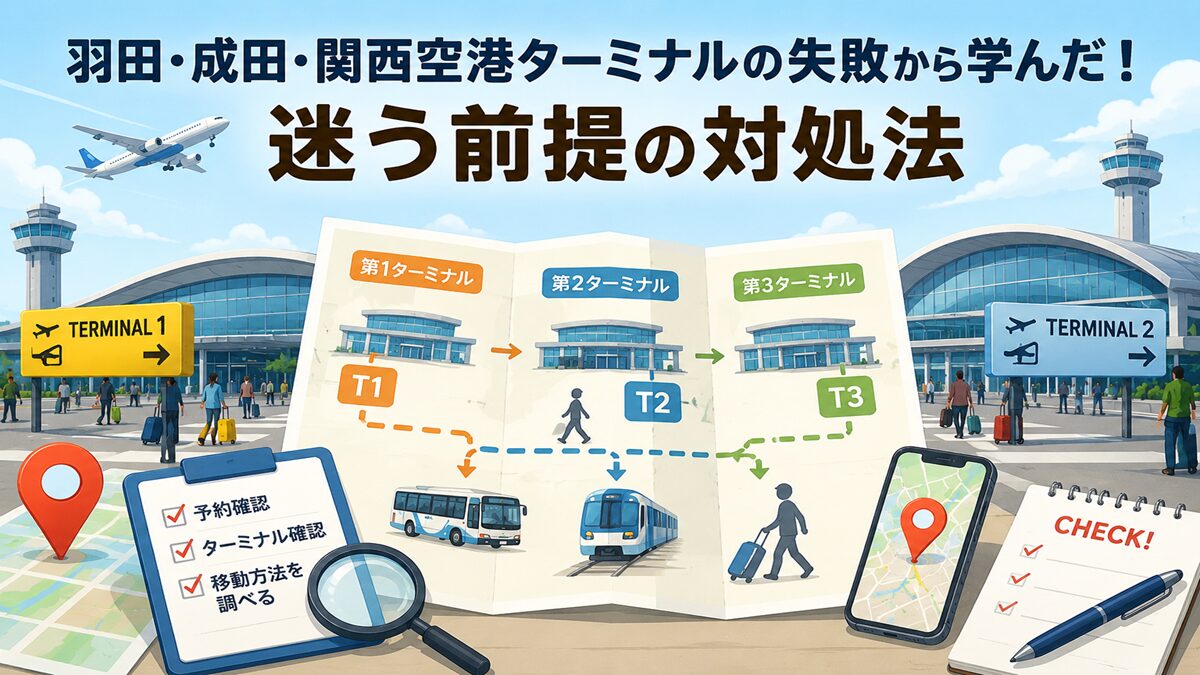 羽田・成田・関西空港ターミナルの失敗から学んだ！迷う前提の対処法